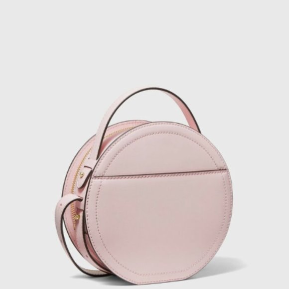 New Leather Michael Kors Aidy Medium Canteen Crossbody Handbag in Pink Blush - Picture 3 of 4